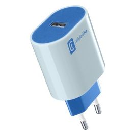 Cellular Line USB Charger #Stylecolor Universal Caricabatterie da Rete 12W Colorato Blu