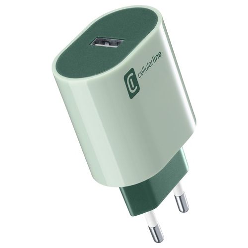 Cellular Line USB Charger #Stylecolor Universal Caricabatterie da Rete 12W Colorato Verde