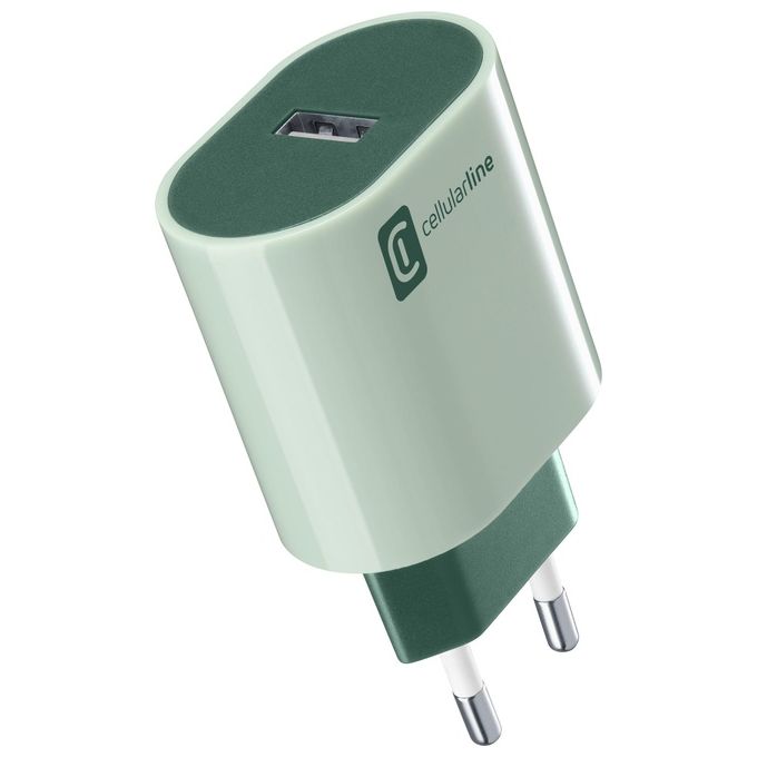 Cellular Line USB Charger #Stylecolor Universal Caricabatterie da Rete 12W Colorato Verde