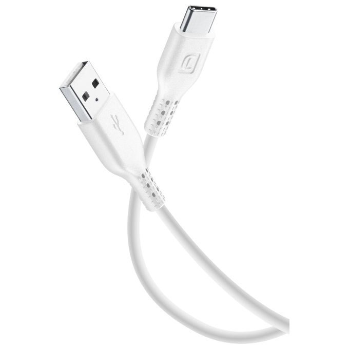 Cellular Line Power Cable Cavo USB-C per ricarica e trasferimento dati 2mt Bianco