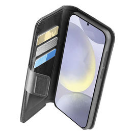 Book Agenda, Custodia a Libro, Effetto Pelle, Nero, Samsung Galaxy S25