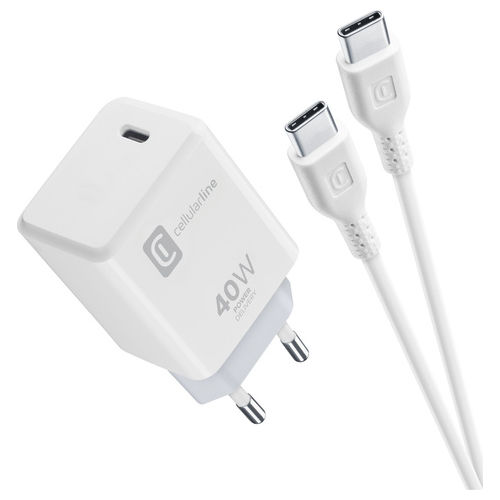 ACHIPHUSBCPD40WW Caricabatterie USB-C 40W Power Delivery Ricarica Rapida iPhone iPad MacBook colore Bianco
