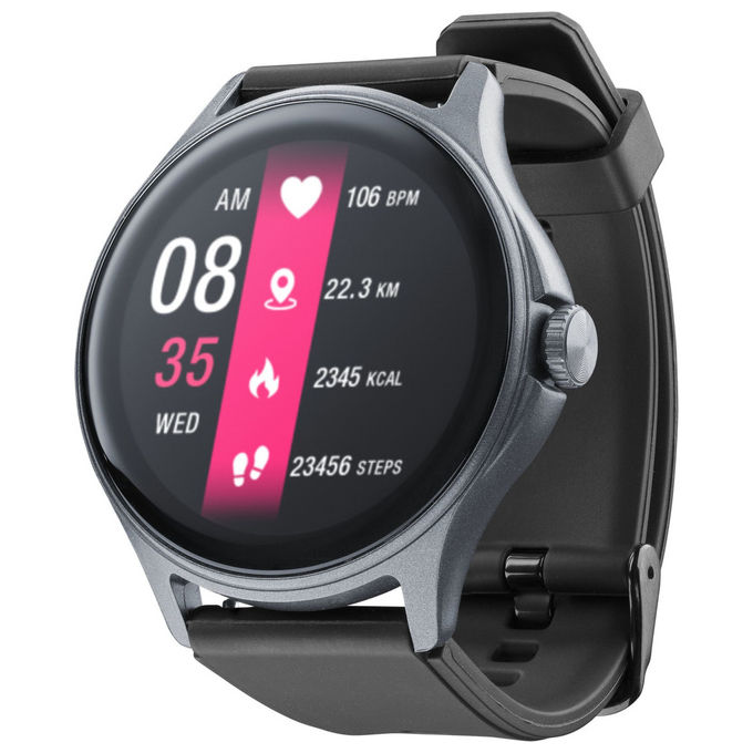 Cellularline Ion Pro BTIONWATCHPRORK Smartwatch Rotondo Display TFT 1.38'' Monitoraggio Salute Nero