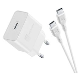 Charger Kit Caricatore Usb Type-C 15W e cavo Usb Type-C 1mt Bianco