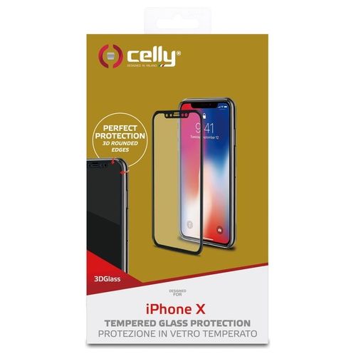 Celly 3DGLASS900WH 3d Glass per iPhone X Bianco