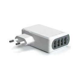 Caricabatteria Universale 4 Porte Usb 4.8 A Bianco