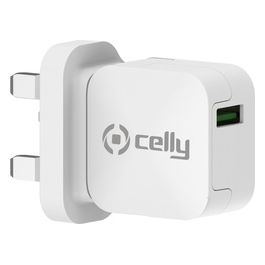 Celly Caricabatterie Cellulare Turbo 1 Usb 2.4A Bianco