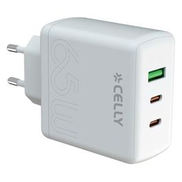 Celly Caricatore 2 Usb-C 1 Usb 65w Gan Evowh