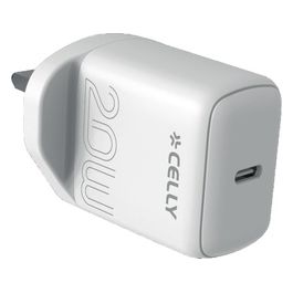 Celly Caricatore da Muro UK 1 Usb-C 20W Evo Bianco