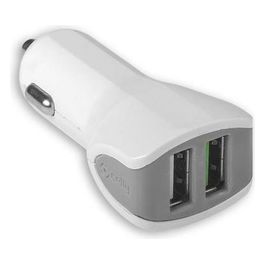 Celly CC2USBTURBOWH Caricabatteria da Auto Turbo 2 Usb 3,4A Bianco