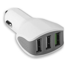 Celly CC3USBTURBOWH Caricabatteria da Auto Turbo 3 Usb 4,4A Bianco