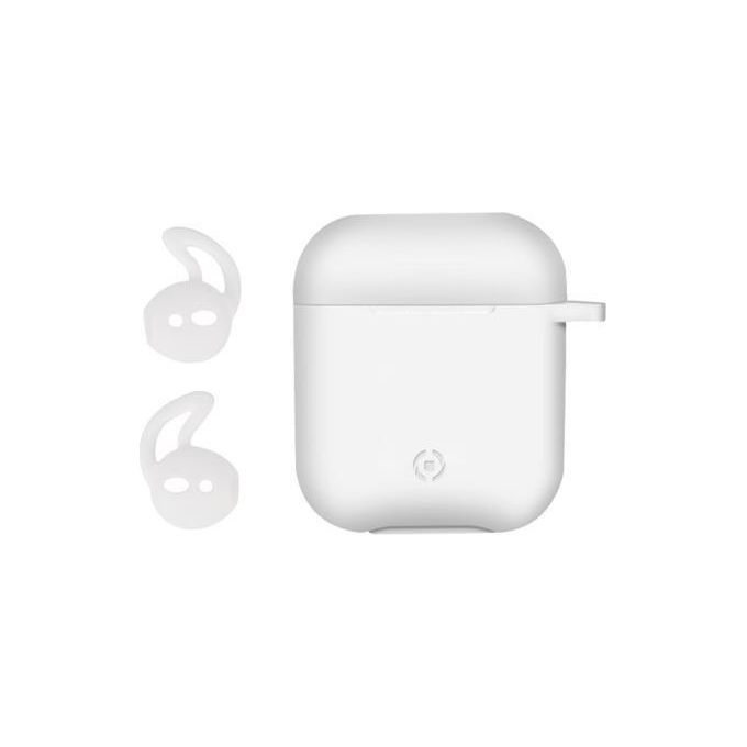 Celly Custodia in Silicone Aircase per Auricolari AirPods Bianco