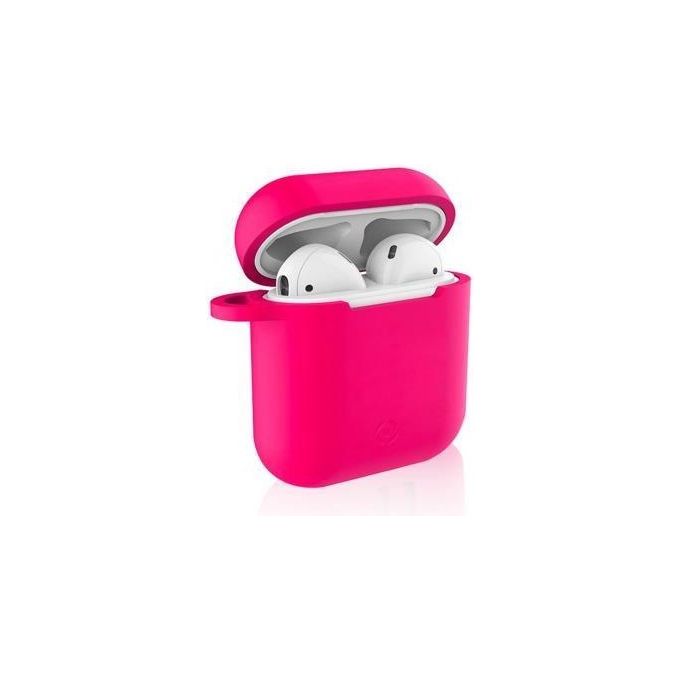 Celly Custodia in Silicone Aircase per Auricolari AirPods Fuxia
