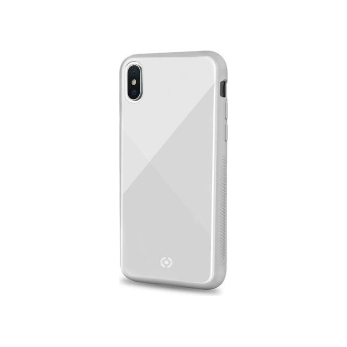 Celly Diamond Glass Case per iPhone X-XS Bianco