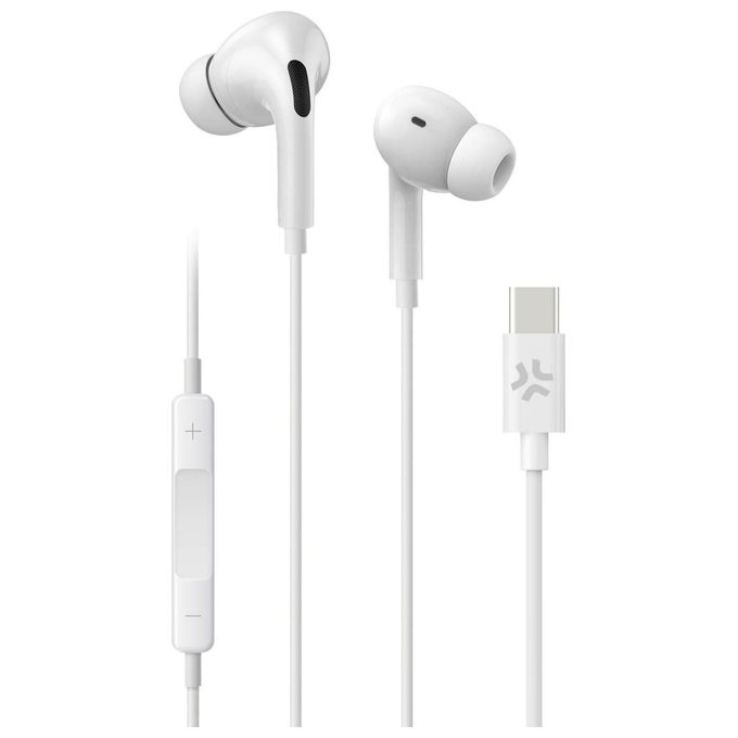 Celly UP1200TYPECWH Auricolari In-Ear Cablati USB-C Stereo con Microfono e Controllo Volume 1,2 m colore Bianco