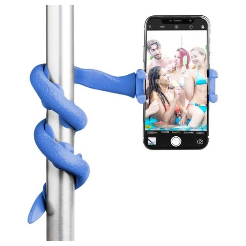 Celly Flexible Selfie Stick Snake Supporto Flessibile per Smartphone Blu