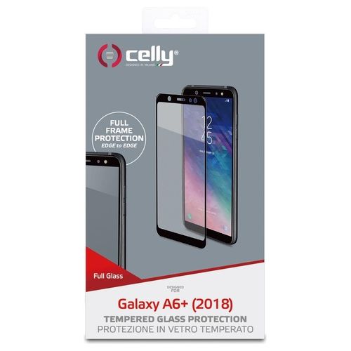 Celly Full Glass per Samsung Galaxy A6 Plus Nero