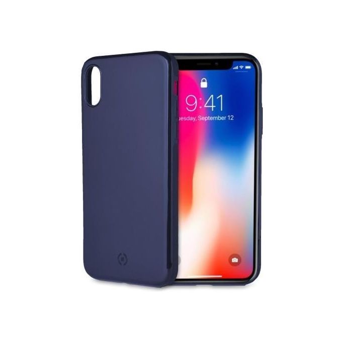 Celly Ghost Skin Cover per iPhone X/XS Blu