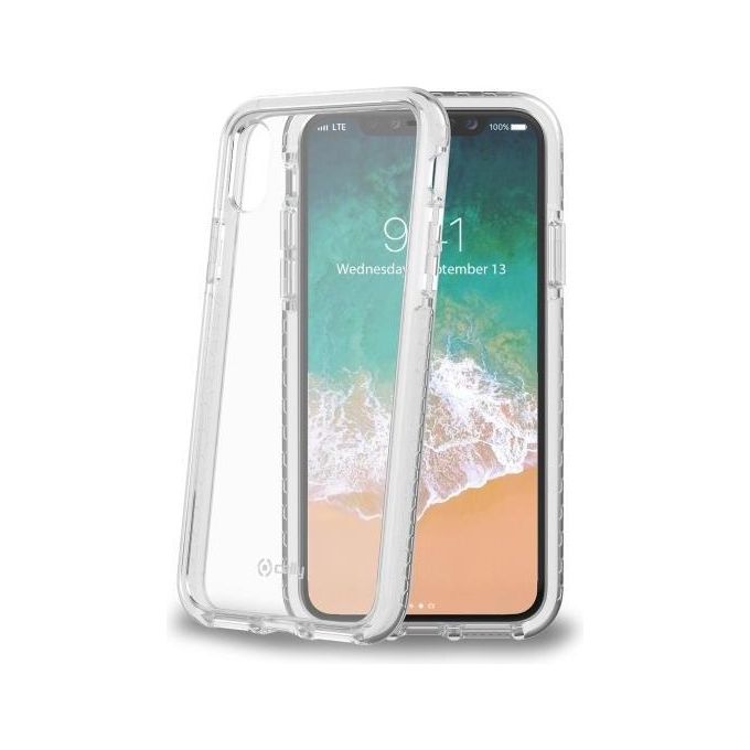 Celly Hexagon Cover per iPhone XS/X Bianco