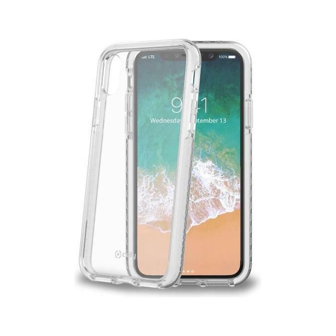 Celly Hexagon Cover per iPhone XS/X Bianco