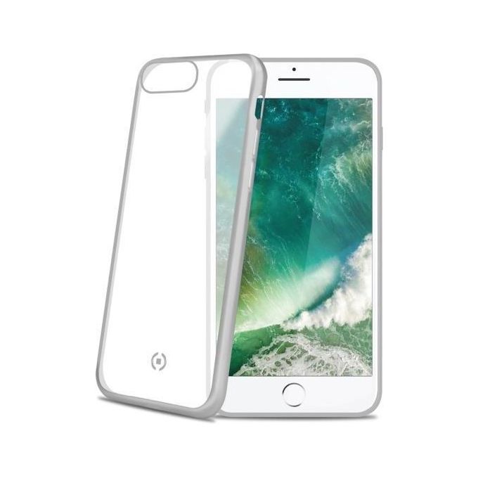 Celly Laser Matt Cover per iPhone 7P/8P Silver