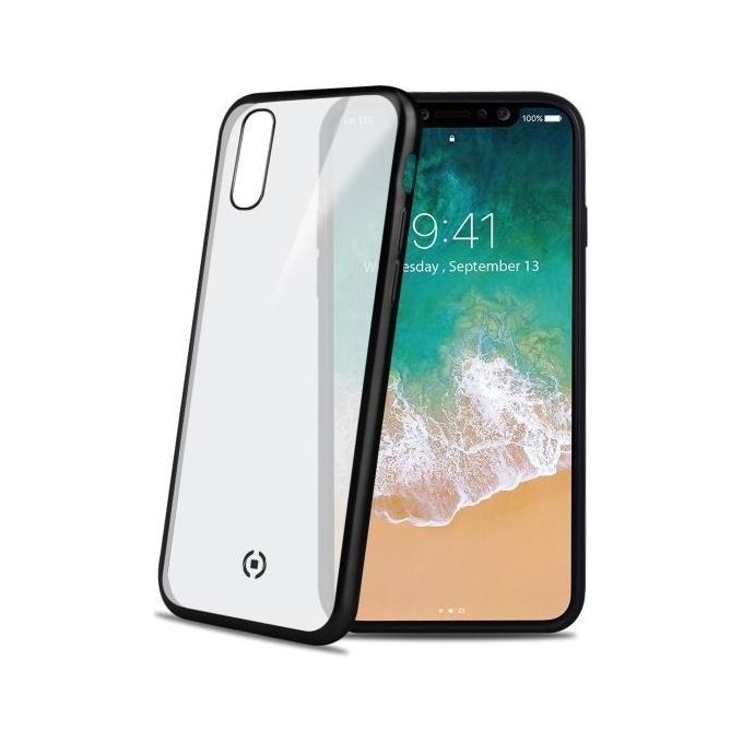 Celly LASERMATT900BK Laser Matt Cover per iPhone X Nero