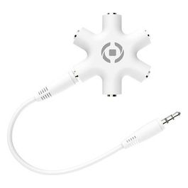 Celly Mix 5 Input Jack 3.5mm Splitter Audio Bianco