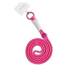 Celly Necklace Universale in Nylon Rosa Fluo