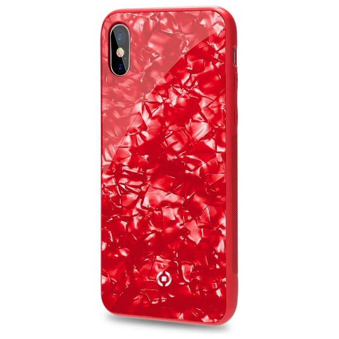 Celly Pearl Cover per iPhone X Rosso