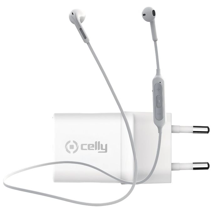 Celly Power Delivery 20W Charger con Bluetooth Earphones