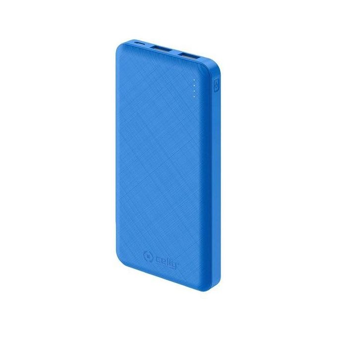 Celly PBE10000BL Energy Power Bank 10000 mAh 2 Porte USB Ricarica Universale colore Blu