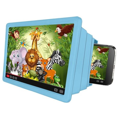 Celly Screen Magnifier Kids Lente di Ingrandimento per Smartphone Azzurro