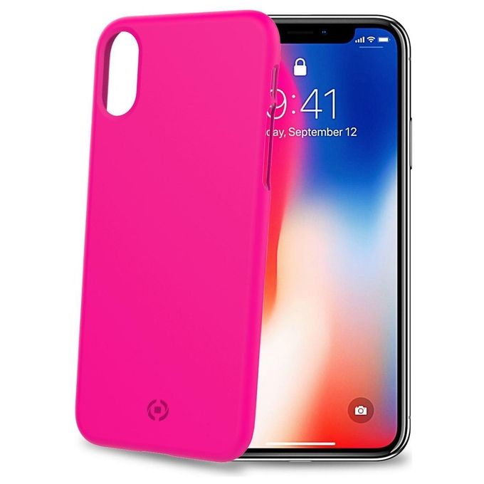 Celly Shock Custodia per iPhone X/Xs Rosa
