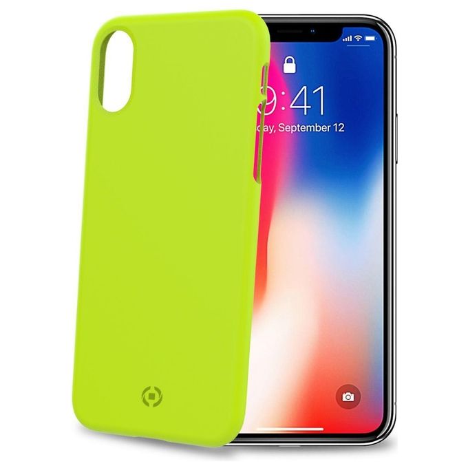 Celly Shock Custodia per iPhone X/Xs Giallo