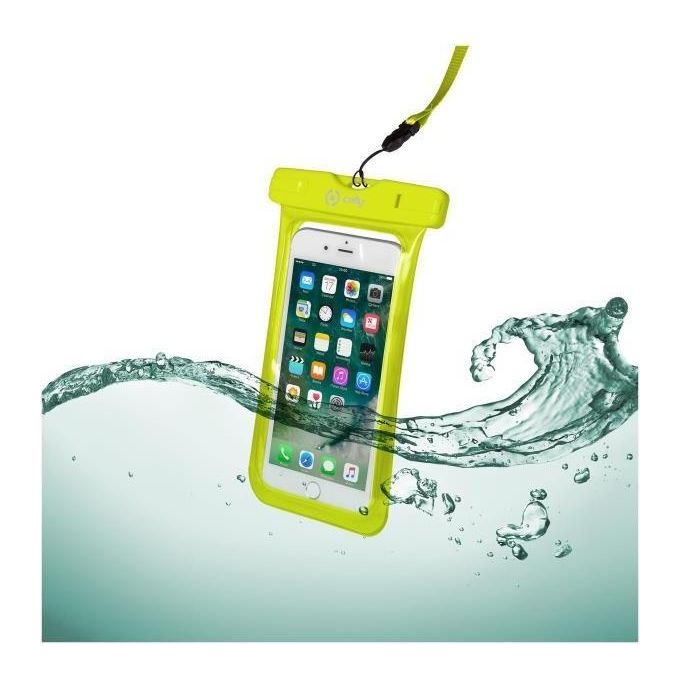 Celly Splash Bag Custodia Impermeabile per Smartphone fino a 6,2'' Giallo