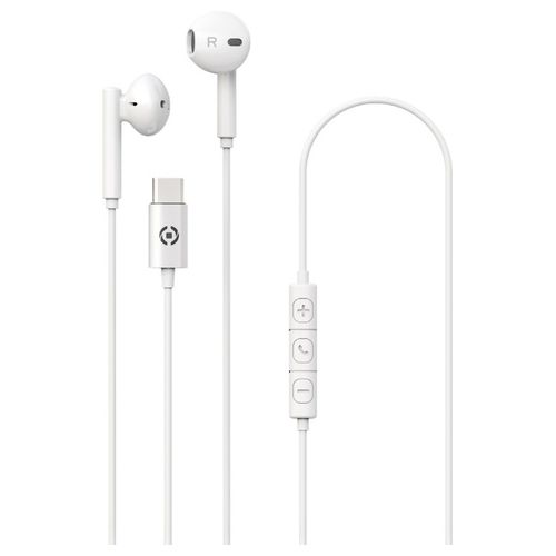 Celly Stereo Earphones Drop Usb-C Bianco
