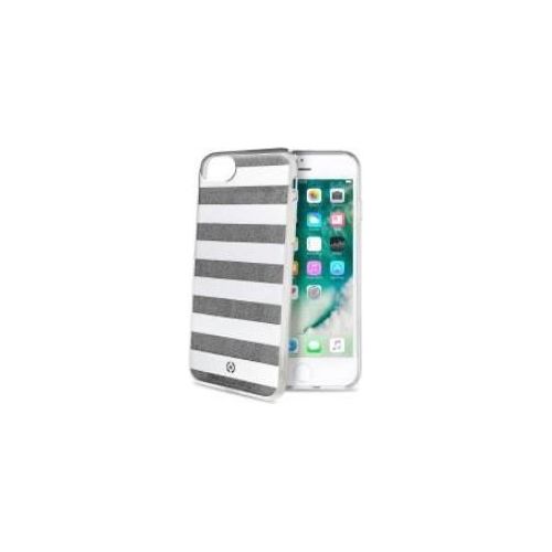 Celly Stripes Cover per iPhone SE 2nd Gen/8/7 Nero