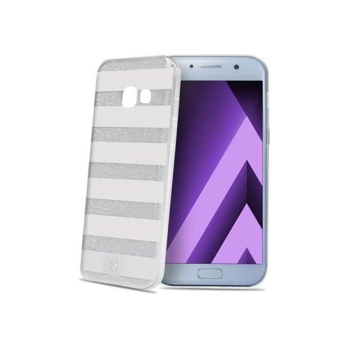 Celly Stripes Cover per Samsung Galaxy A5 2017 Silver