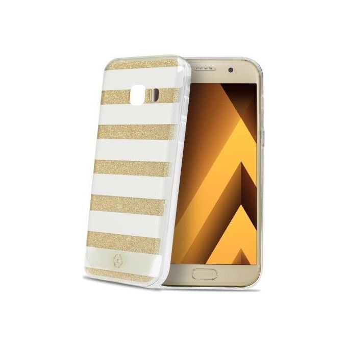 Celly Stripes Cover per Samsung Galaxy A5 2017 Oro