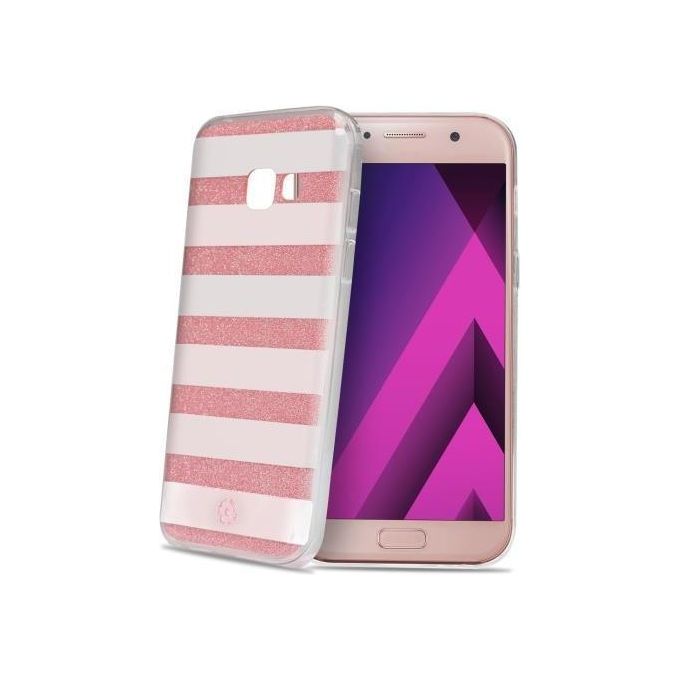 Celly Stripes Cover per Samsung Galaxy A5 2017 Rosa