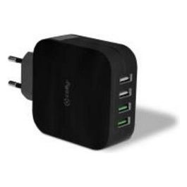 TC Turbo Caricabatterie per Cellulari e PDA 4 Usb Nero