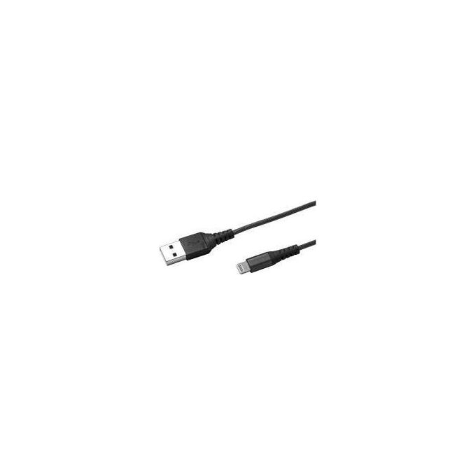 Celly USBLIGHTNYLBK Cavo con Connettore Lightning e USB, Nylon, 100 cm