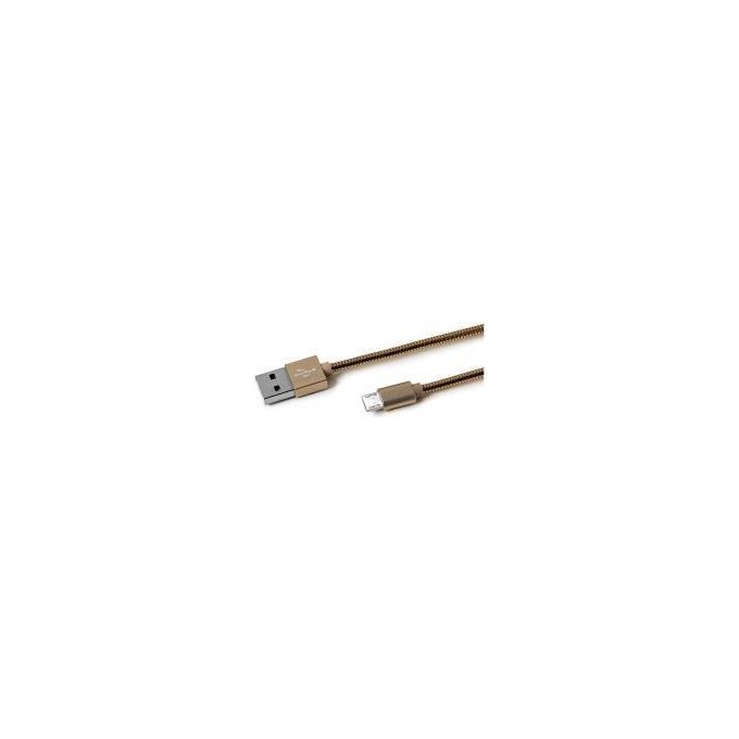 Celly USBMICROSNAKEGD Cavo Usb Micro-Usb Metal