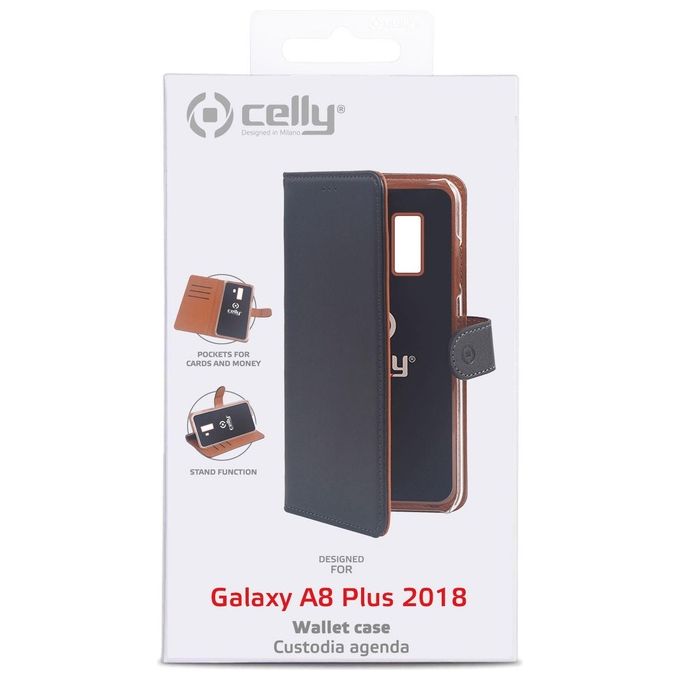 Celly Wally Case per Samsung Galaxy A8+ 2018 Nero