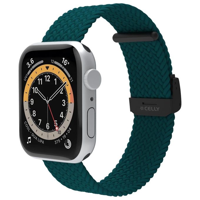 Celly WBand Cinturino per Apple Watch 42/44/45MM Braided Verde