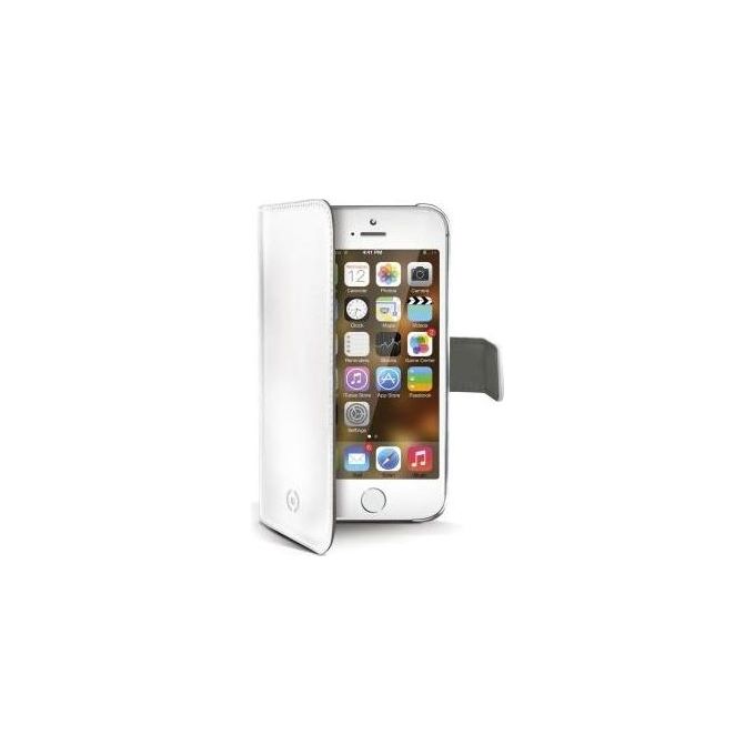 Celly White Pu Wallet Case Iphone 5 5s