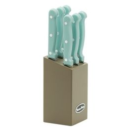 Ceppo Coltelli da Bistecca 7 Pezzi Kitchen World in Acciaio