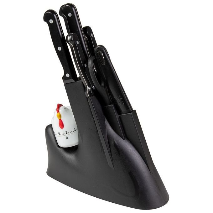 Ceppo di coltelli Edwin 9 pezzi in acciao e plastica