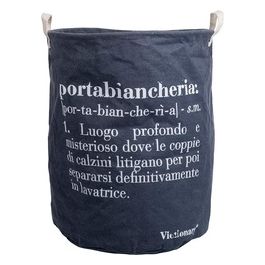 Cesta portabiancheria tonda 40xh.50 cm in tessuto,Victionary