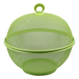 Cesto per Frutta con Coperchio Diametro 26,5 cm Verde Chiaro